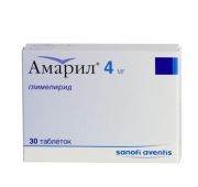Амарил табл. 4 мг №30, Санофи-Авентис Дойчланд ГмбХ [Германия], произведено Санофи С.Р.Л.