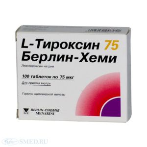 L-Тироксин 75 Берлин Хеми табл. 75 мкг №100, Берлин-Хеми АГ/Менарини Групп