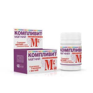 Компливит Магний табл. 735 мг №60, Фармстандарт-Уфимский витаминный завод ОАО